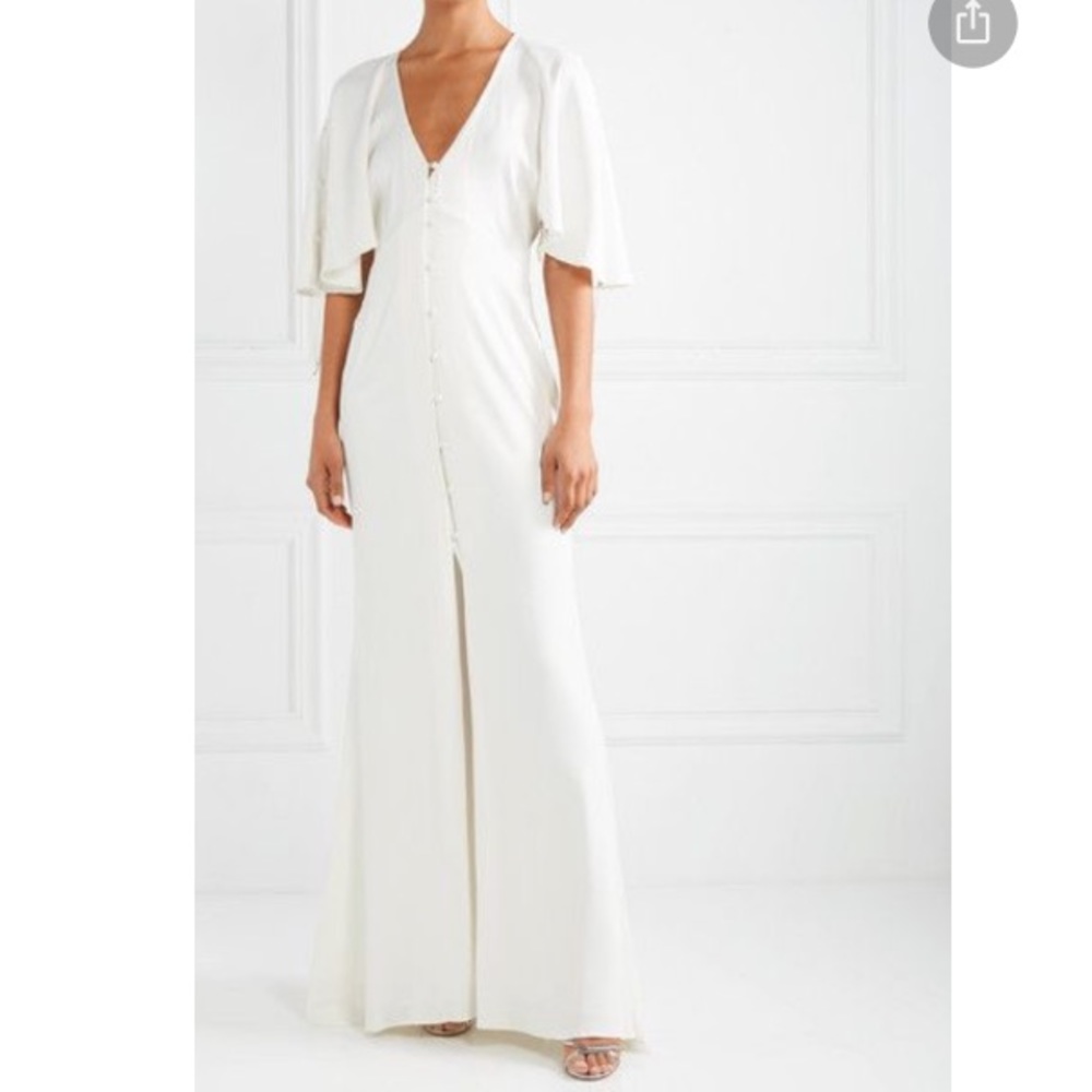Les Heroines Hedy ruched matte-satin gown
